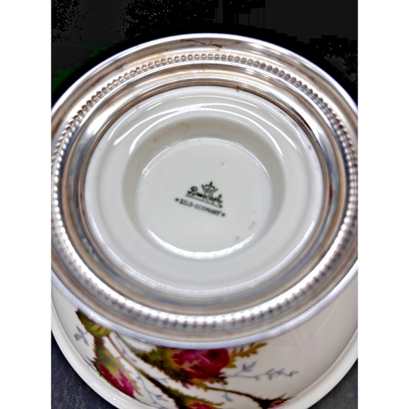 Vintage Rosenthal Porcelain Bowl Footed Sterling Silver Base, Selb-Germany 5.5" - Picture 3 of 16
